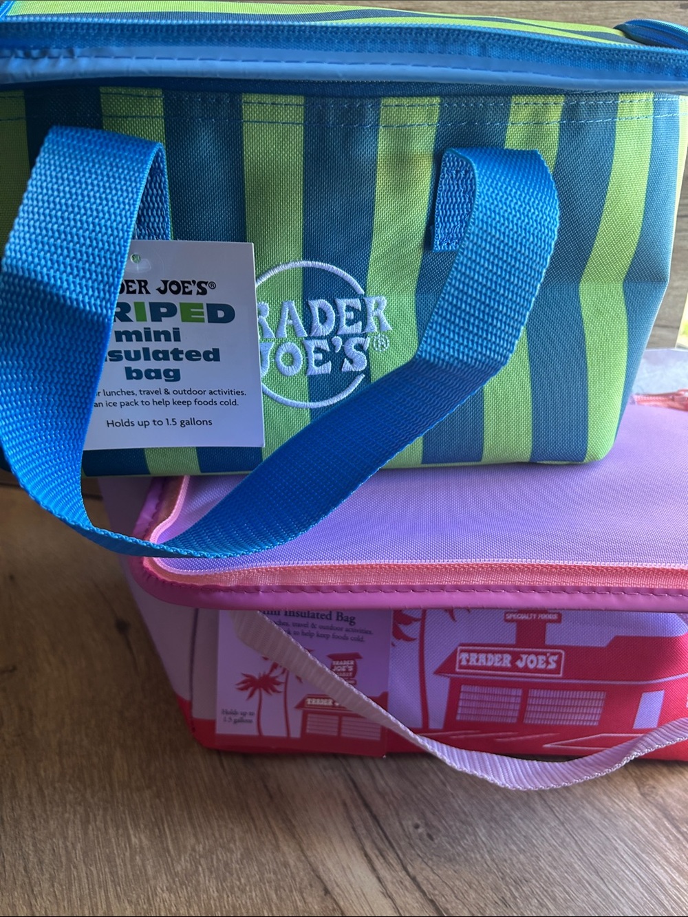 Insulated Travel Lunch Bag - Pink and blue 2 pcs.